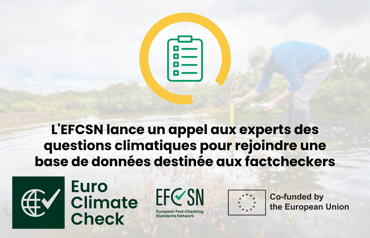 Visuel EFCSN opens call for climate experts to join database for fact-checkers