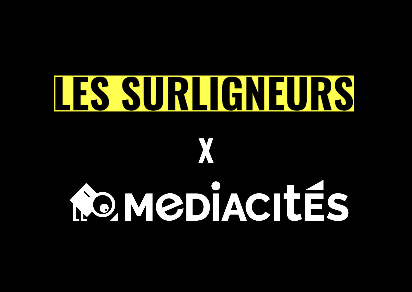 visuel avec les logos des Surligneurs et de Mediacités