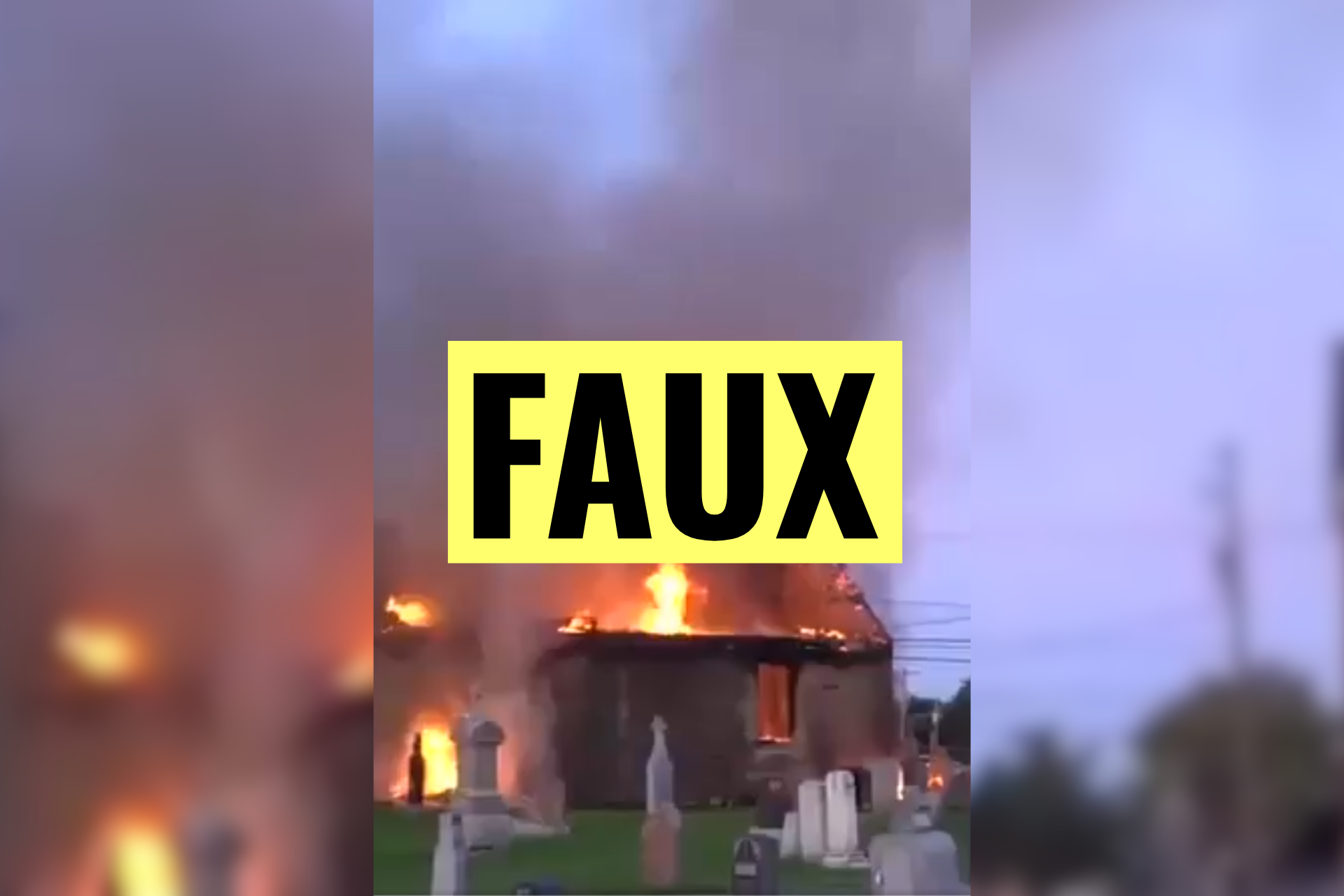Cette église qui brûle ne se situe pas en France… mais au Québec