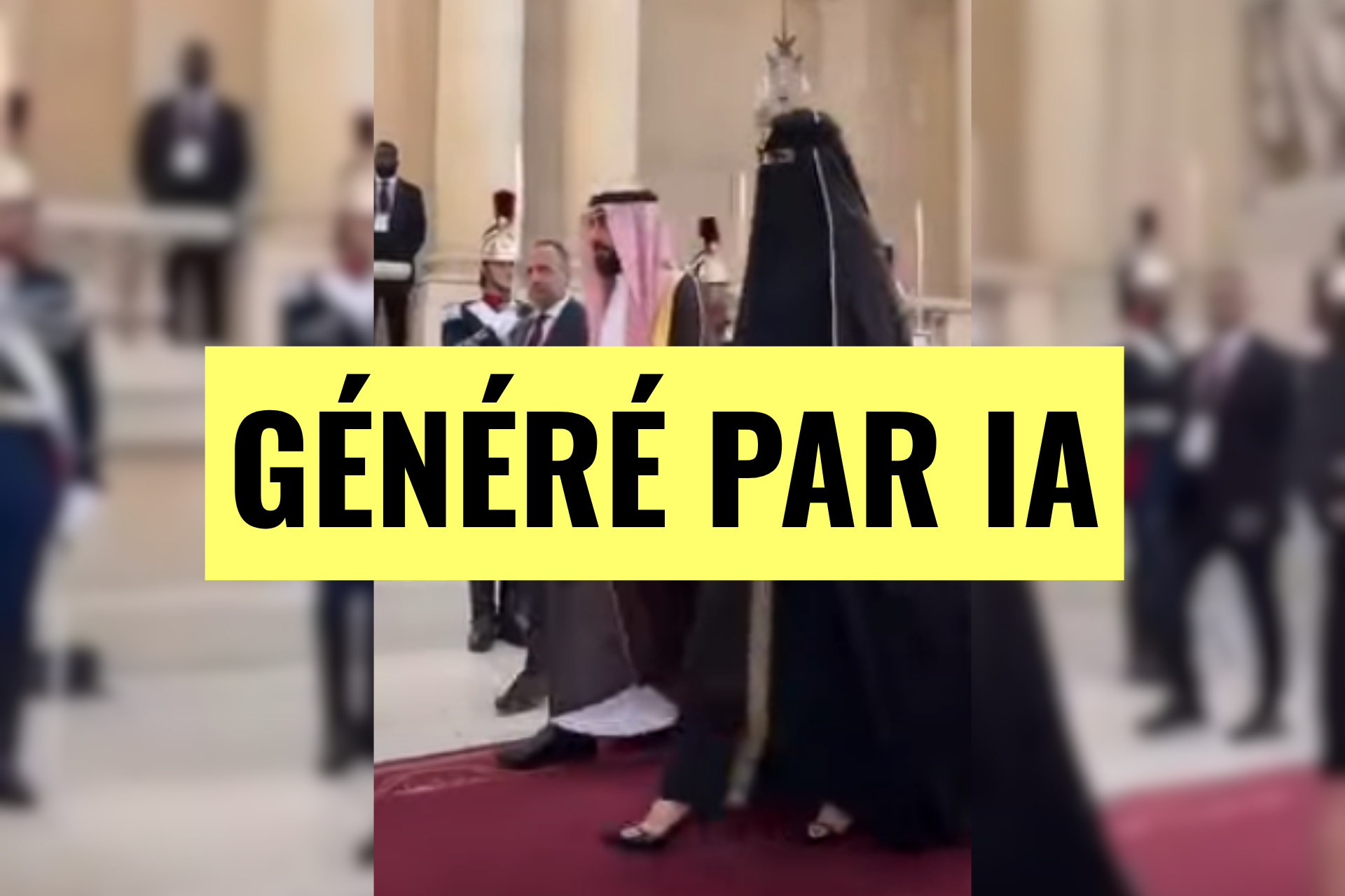 Cette vidéo de MBS accompagné d'une femme portant le voile intégral à l'Élysée est entièrement fausse